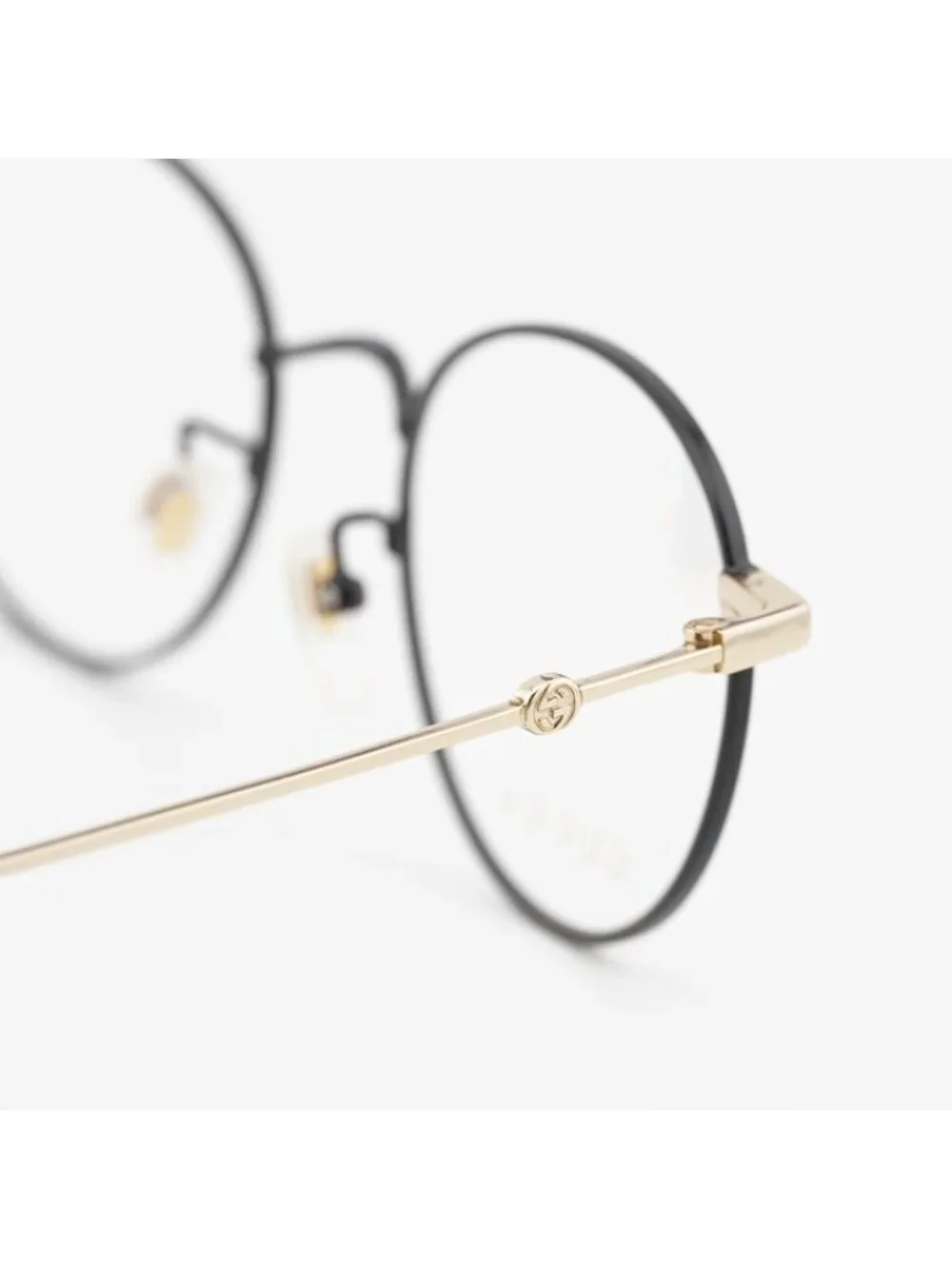 Gucci GG0607OK 003 Eyeglasses Black/Gold 50mm Round Frame